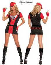 Costume giocatrice freccette 6 pezzi.