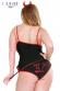 Completo Diavoletta 3 pezzi nero/rosso con corna.
