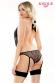 Body nero in tulle e pizzo da legare al collo.