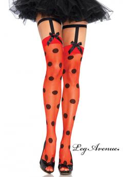 Calze a pois con giarrettiere. Calze a pois con giarrettiere.