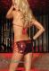 Reggiseno + minigonna in paillettes. Rosso