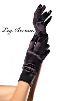 Guanti corti in raso.