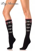 Gambaletto nero/rosa con teschi.