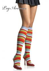 Calze a righe multicolore.