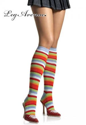 Calze a righe multicolore.