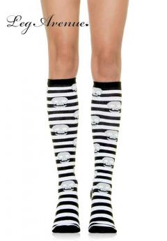 Calze a righe con teschi.