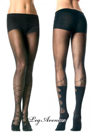 Collant con disegno "stivaletto".