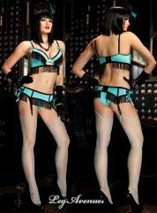 Lingerie Burlesque: intimo 3 pz. con frange.