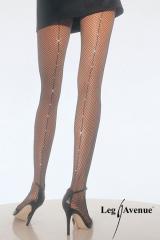 Collant con riga e strass.