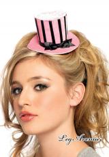 Mini cappello in velluto con righe.