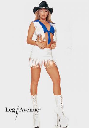Costume cowgirl Texana in vinile. 2 pezzi.