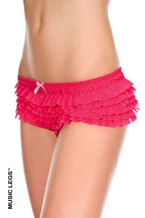 Culotte rosa acceso con merletti in chiffon.