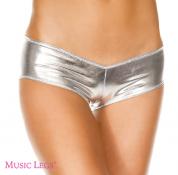 Shorts lucidi sgambati effetto metallizzato. Argento