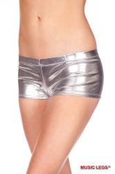 Shorts lucidi elasticizzati effetto metallizzato. Argento