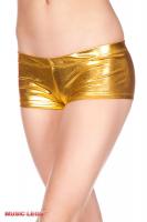Shorts lucidi elasticizzati effetto metallizzato. Oro