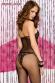 Catsuit a rete con ricami floreali.