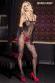 Catsuit a rete con ricami floreali in pizzo.