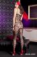 Catsuit velata disegno body con calze.