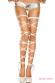Calze con stringhe elastiche metallizzate.
