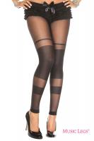 Leggings velato con inserti semi coprenti.
