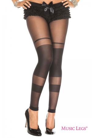 Leggings velato con inserti semi coprenti.
