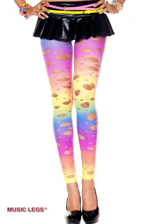 Leggings multicolor con asolature.