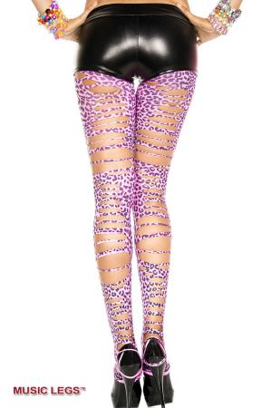 Leggings maculato con intagli.