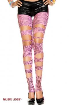 Leggings zebrato con intagli.