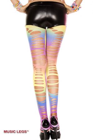 Leggings multicolor con intagli.