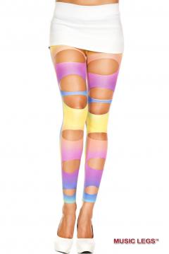 Music Legs: rainbow cut out leggings.