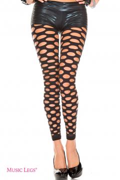 Music Legs: big pothole spandex leggings.