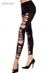Leggings con intagli. Nero