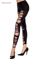 Leggings con intagli. Nero