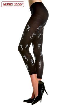 Pantacollant nero con scheletri.
