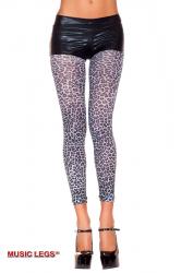 Leggings grigi in fantasia maculata.