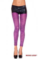 Leggings viola in fantasia leopardata.