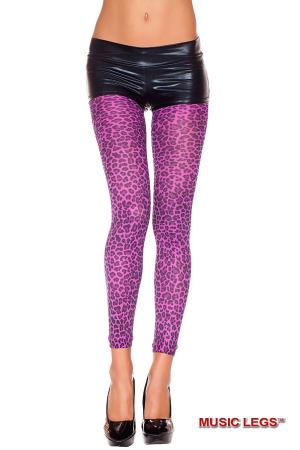 Leggings viola in fantasia leopardata.