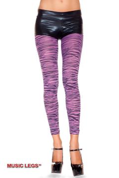 Leggings lilla in fantasia zebrata.