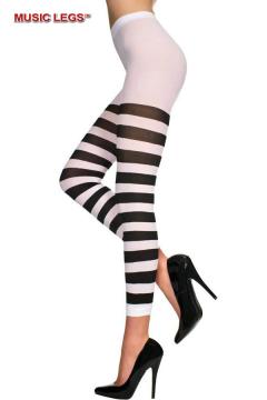 Pantacollant nero-bianco a righe