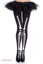 Collant nero con disegno ossa.
