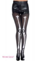 Collant con disegno scheletro.