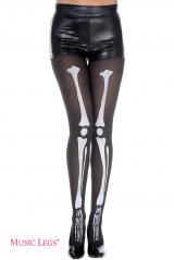 Collant con disegno scheletro.