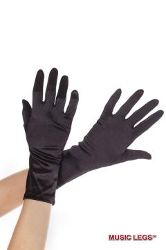 Music Legs: wrist lenght satin gloves.