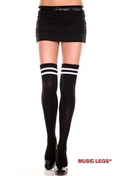 Music Legs: thigh hi with stripes on the top.