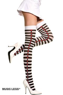 Calze a righe con simboli carte.