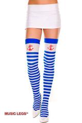 Music Legs: stripes thigh hi sailor with anchor.