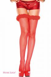 Calze a rete con piume di marabou.