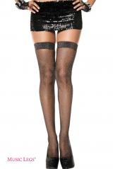 Music Legs: glittery diamond net pantyhose.