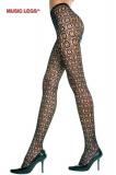 Music Legs: collant a rete irregolare ricamata.