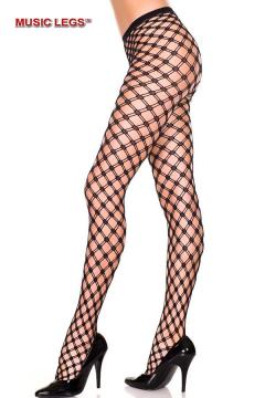 Collant con doppio intreccio e pois.